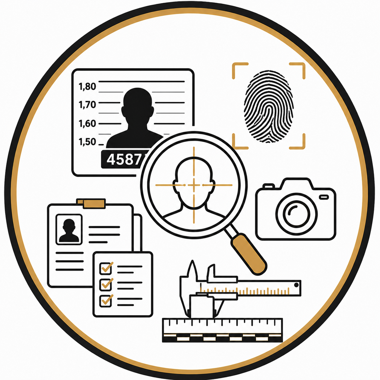 Ícone de perícia de identificação criminal
